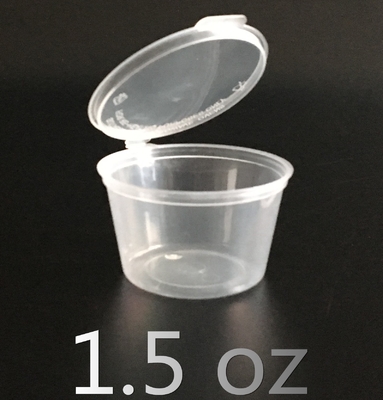 copo descartável do molho do plástico dos utensílios de mesa do recipiente de alimento de 50ml 2oz com tampas