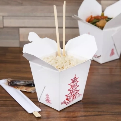 Caixa de papel dura para viagem Tray Kraft Food Noodle Box do retângulo descartável