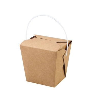 Caixa de papel dura para viagem Tray Kraft Food Noodle Box do retângulo descartável