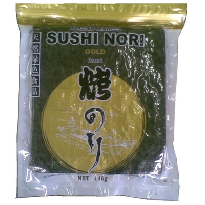 Sushi japonês Nori Seaweed Roasted Seaweed Paper de Yaki 50 folhas