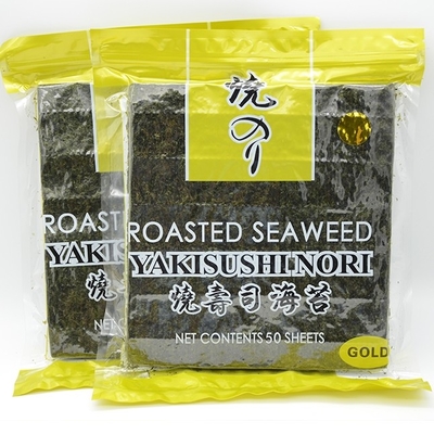 Yaki Roasted dourado Nori Seaweed Crispy 50 Nori Algae Sheets
