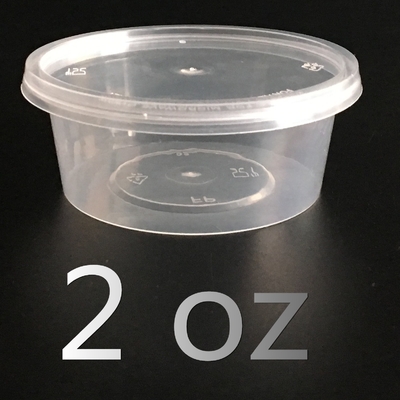 copo descartável do molho do plástico dos utensílios de mesa do recipiente de alimento de 50ml 2oz com tampas
